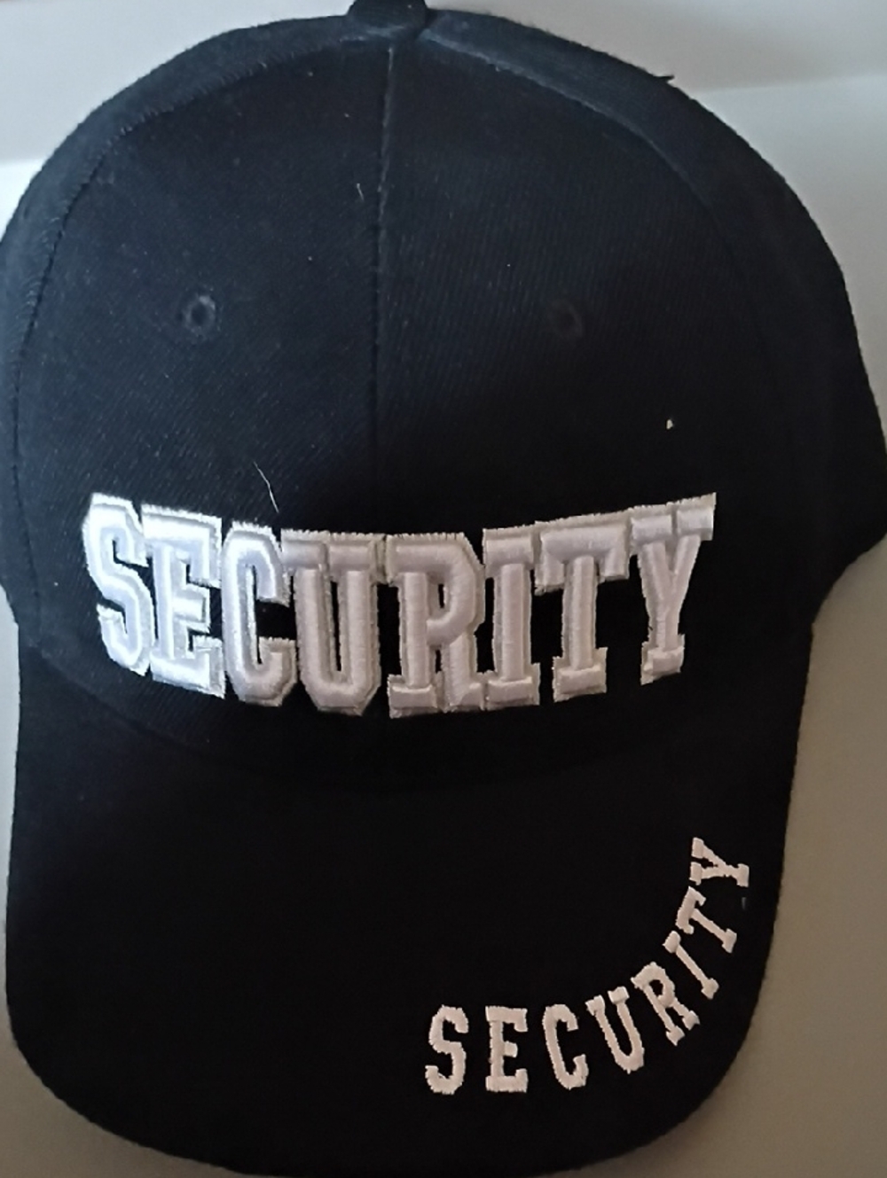 Source Unknown Black Hat with White "SECURITY" Embroidery